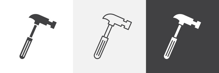 Hammer icon vector set for ui designs