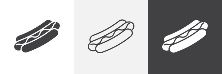 Hot dog icon vector set for ui designs