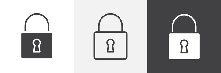 Lock closed icon vector set for ui designs