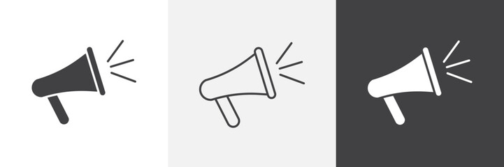 Loud Speaker icon vector set for ui designs