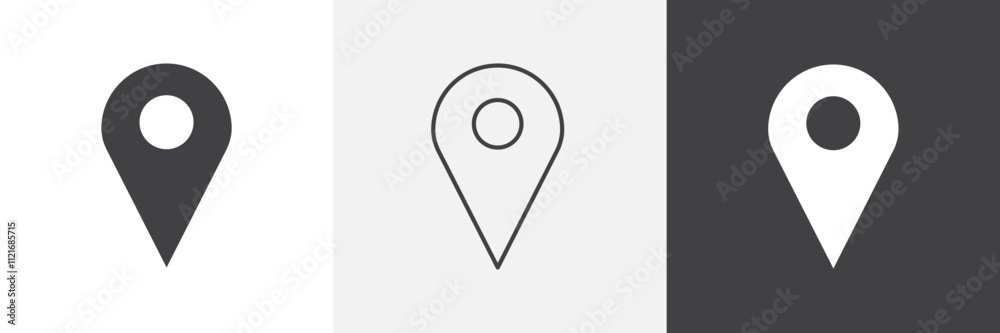 Aufkleber Map marker icon vector set for ui designs