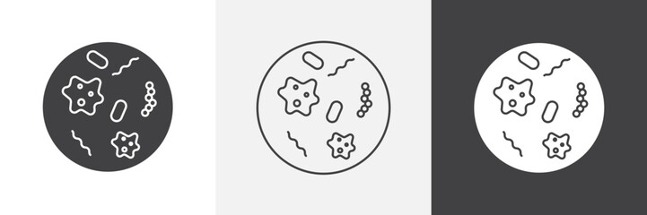 Microorganism icon vector set for ui designs