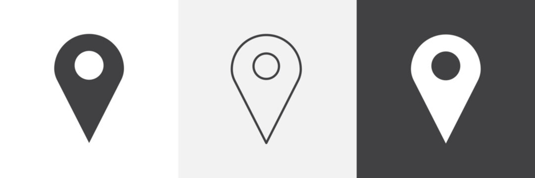 Map marker icon vector set for ui designs