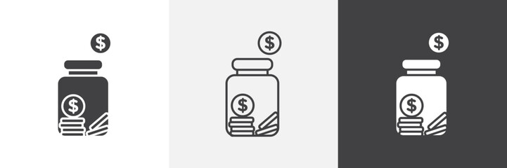 Savings icon vector set for ui designs