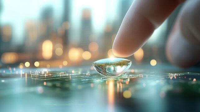 Health warning Understand the risks symptoms and prevention measures to ensure safety and avoid disease. Finger Touching Joystick with Futuristic Cityscape Background