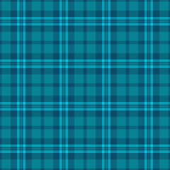 Figure background plaid tartan, african pattern fabric seamless. Editable check texture vector textile in cyan color.