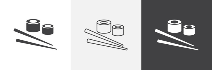 Sushi icon vector set for ui designs