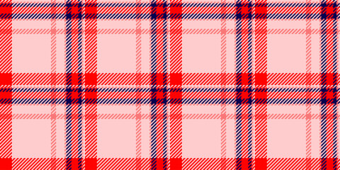 Periodic textile texture tartan, duvet cover plaid seamless pattern. Identity vector check background fabric in red and light colors.