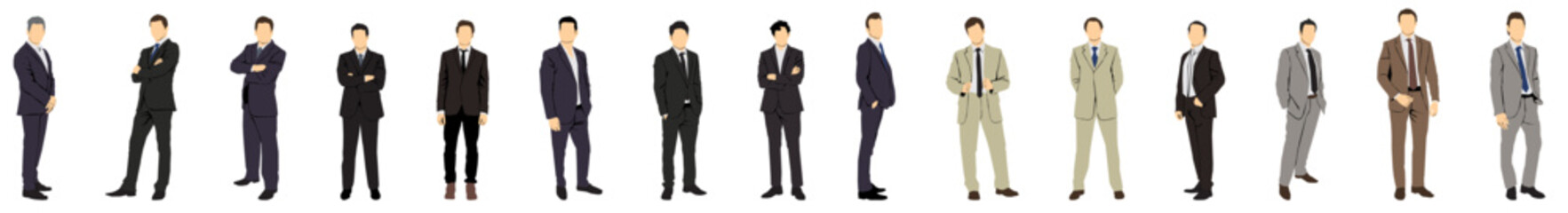 set businessman full isolated ion white collection