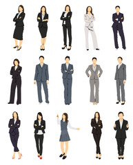 set of business people businesswomen collection