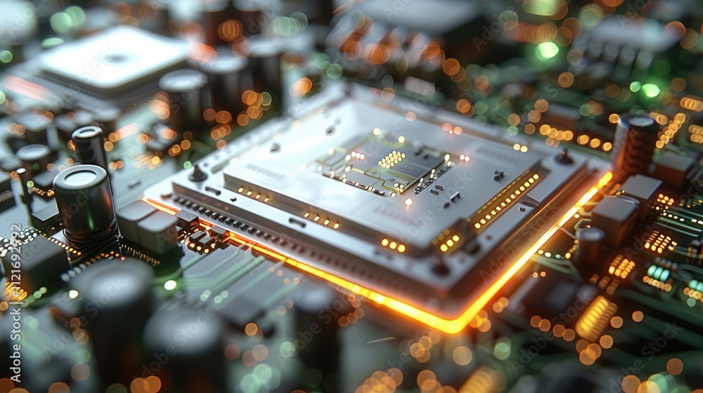 Aufkleber electronic circuits. cyber background. top view.
