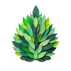 Fototapeta premium Beautiful Arrangement of Green Leaves Showcasing Various Shapes and Textures on a White Background for Nature Inspired Designs and Backgrounds