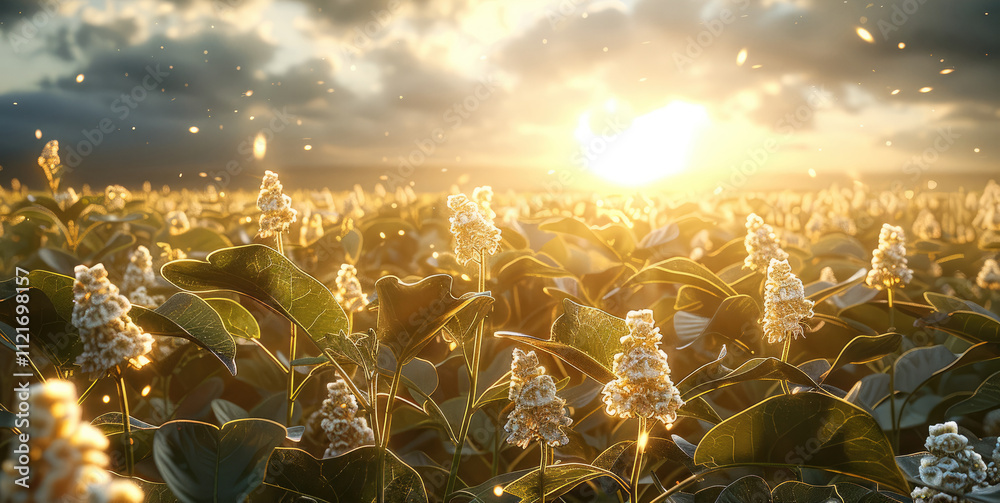 Poster a soybean field.