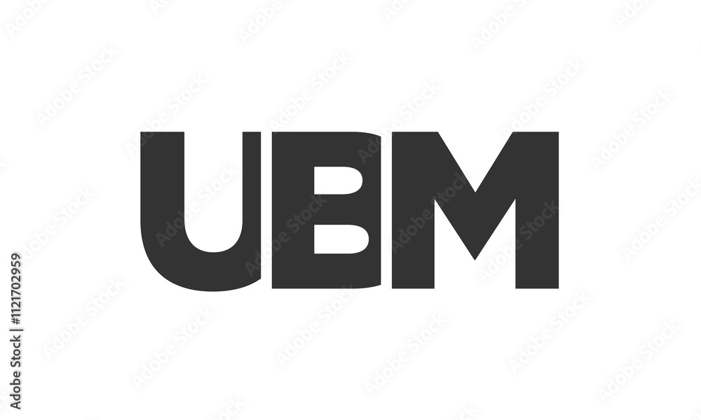 Poster ubm logo design template with strong and modern bold text. initial based vector logotype featuring s