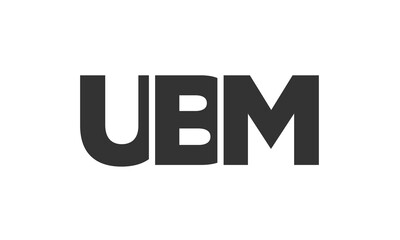 UBM logo design template with strong and modern bold text. Initial based vector logotype featuring simple and minimal typography. Trendy company identity.