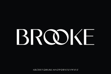 Elegant luxury modern sans serif alphabet display font vector illustration