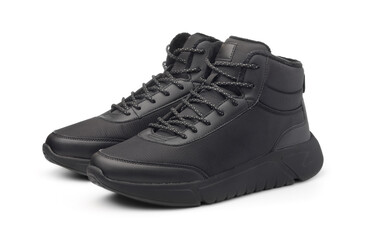 Pair of black winter sport shoes