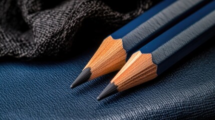 A green notebook lies open with three colored pencils in shades of green and black placed on top, showcasing a casual yet artistic atmosphere perfect for brainstorming