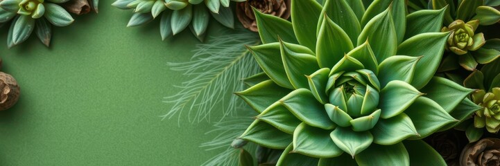 Close up of agave succulent plants set against a spacious background, perfect for promotional text or marketing content, promotional, green, succulent