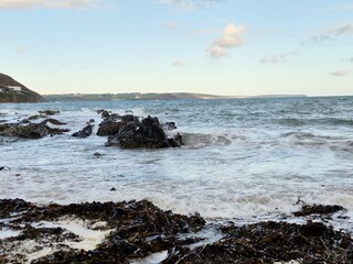 Coastal Landscape with Water and Sky at Horizon