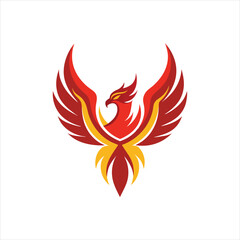 Naklejka premium Beautiful Phoenix logo illustration on white background