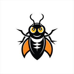 Beetle Mascot logo on white background vector illustration