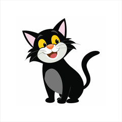 Cheeky Cat vector cartoon, icon & silhouette designs
