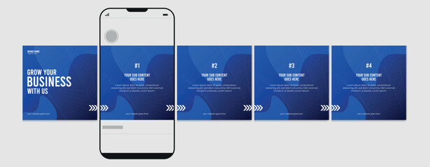 Stunning social media carousel post template, Editable layout, Instagram and LinkedIn carousel post for advertising, template eps 10.
