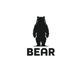 Bear logo design vector. Bear silhouette logo. Bear icon modern logo. Polar bear logo. Big bear logo