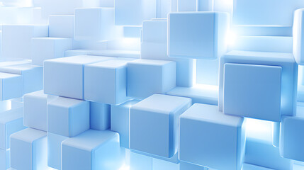 Fototapeta premium 3d rendering of white and blue abstract geometric background. Scene for advertising, technology, showcase, banner, game, sport, cosmetic, business, metaverse. Sci-Fi Illustration. Product display