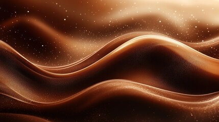 Obraz premium Graceful deep brown waves catch the light, evoking tranquility and warmth