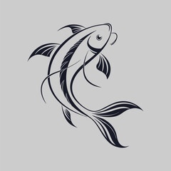 Naklejka premium fish silhouette vector art and illustration