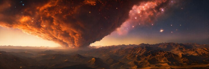Fototapeta premium fire and smoke in the mountains