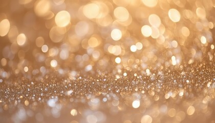 Beautiful Beige Bokeh Abstract: A Subtle Blurred Texture With Defocused Lights And Ample Copy Space For Business Websites And Social Media Advertising.