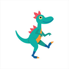 Dancing Dinosaur cartoon vector on white background