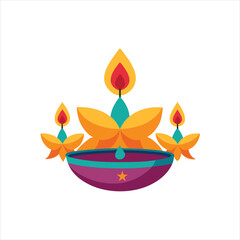 Diwali Festival logo design vector art for Indian celebration on white background