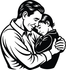 Celebrate Happy Father's Day Silhouette Vector Illustration