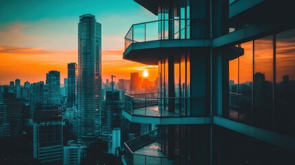Majestic Sunset Overlooking the Cityscape