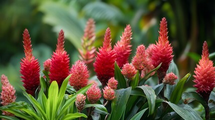 Vibrant red flowers in full bloom, creating a stunning display of color and texture.