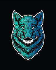 Head of a wild boar. Original vector illustration in vintage style. T-shirt design.