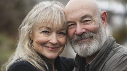 Fototapeta premium portrait of couple with gray hair 