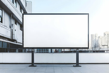 Obraz premium White Background with Minimalist Billboard Mockup