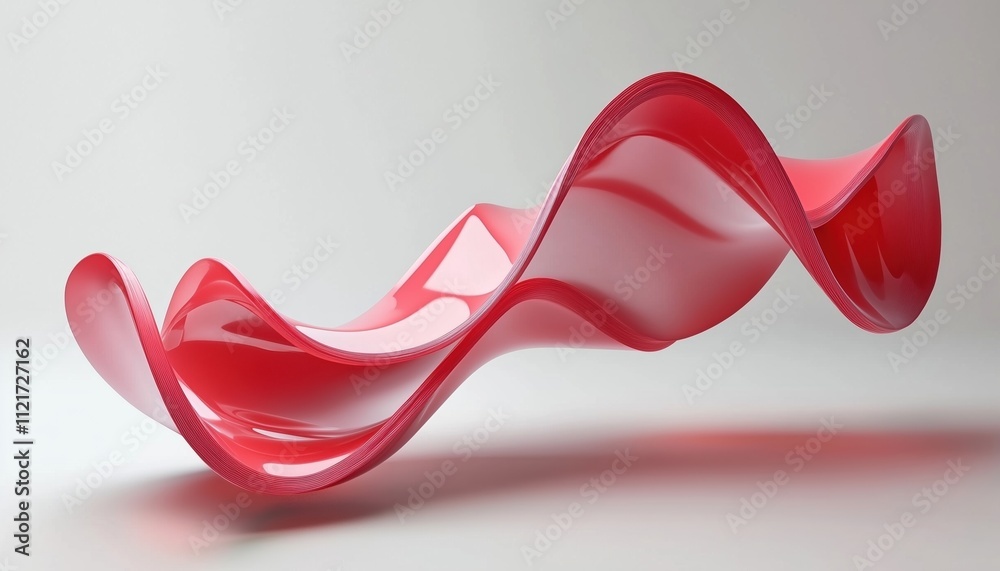 Poster computer-generated abstract 3d rendering of a flowing curve in the shape of the letter s, showcasing