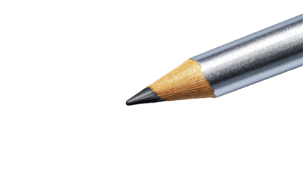 Close-up of a sharpened pencil tip. transparent background