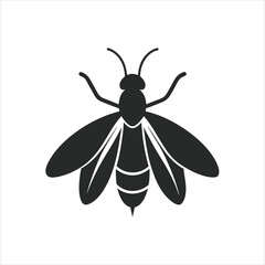 Graceful Firefly Silhouette vector icon on white background