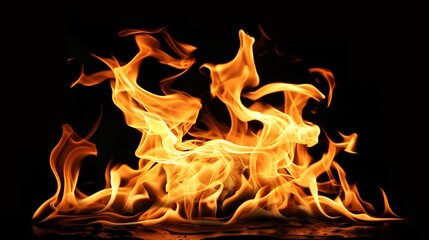 Fototapeta premium Fiery Inferno: A Captivating Dance of Flames Against a Dark Background