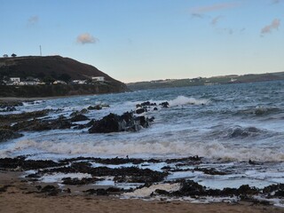 Calm Coastal Landscape with Horizon and Clouds