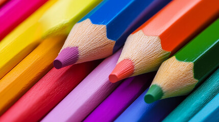 Naklejka premium close up of colored pencils
