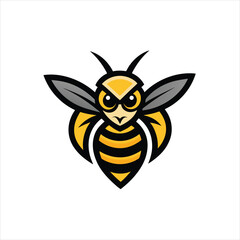 Hornet mascot logo on white background