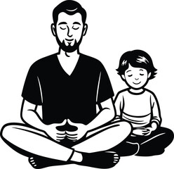 Celebrate Happy Father's Day Silhouette Vector Illustration